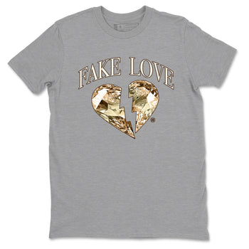 5s Golden Ticket shirts to match jordans Fake Love best t shirts to wear with jordans Air Jordan 5 Golden Ticket match shoes to clothes SNRT Sneaker Tees unisex cotton Heather Grey 2 shirts