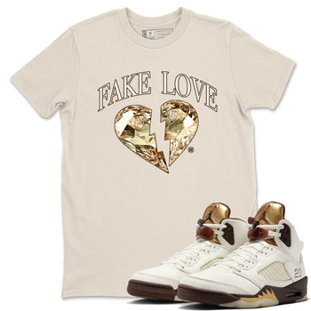 5s Golden Ticket shirts to match jordans Fake Love best t shirts to wear with jordans Air Jordan 5 Golden Ticket match shoes to clothes SNRT Sneaker Tees unisex cotton Natural 1 shirts