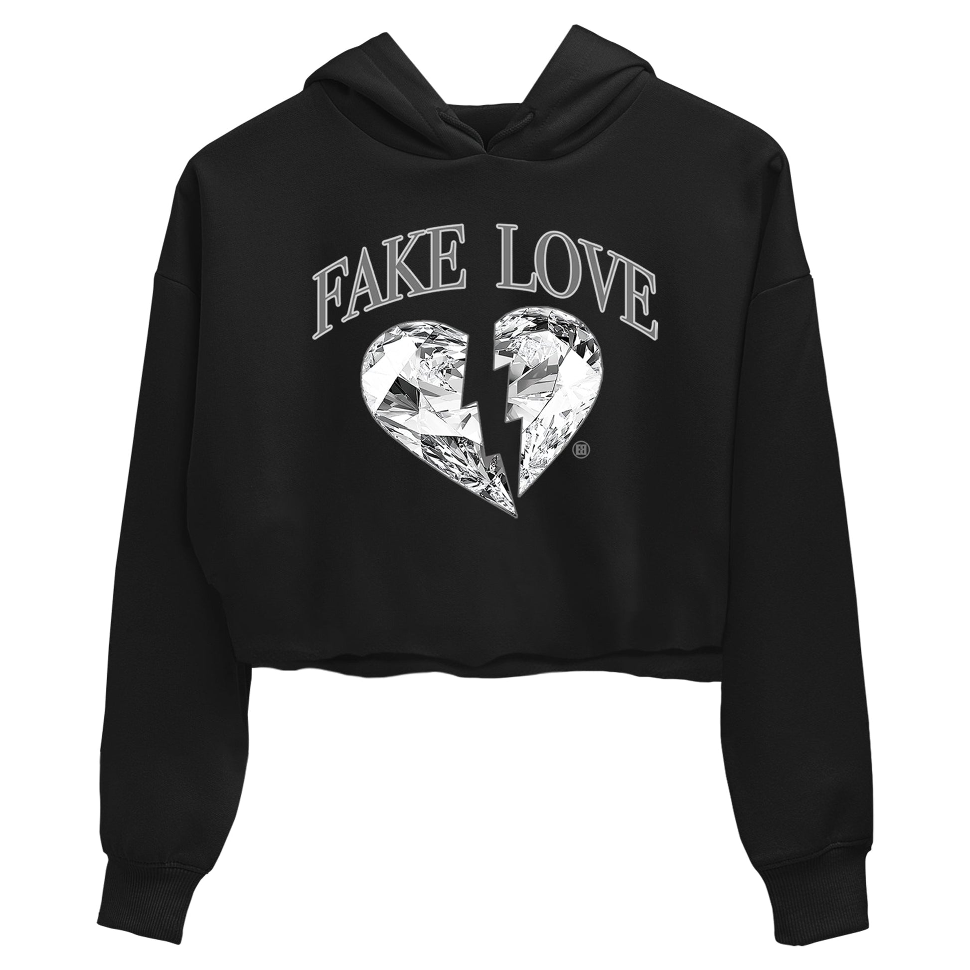 9s Cool Grey shirts to match jordans Fake Love best t shirts to wear with jordans Air Jordan 9 Cool Grey match shoes to clothes SNRT Sneaker Tees unisex cotton Black 2 crop tee