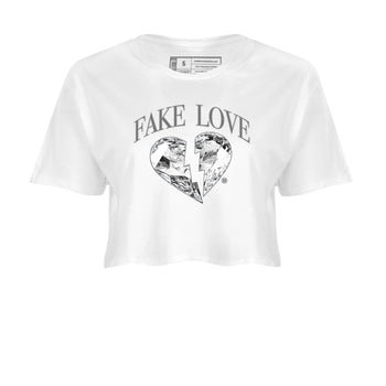 9s Cool Grey shirts to match jordans Fake Love best t shirts to wear with jordans Air Jordan 9 Cool Grey match shoes to clothes SNRT Sneaker Tees unisex cotton White 2 crop tee