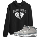 9s Cool Grey shirts to match jordans Fake Love best t shirts to wear with jordans Air Jordan 9 Cool Grey match shoes to clothes SNRT Sneaker Tees unisex cotton Black 1 shirts