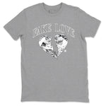 9s Cool Grey shirts to match jordans Fake Love best t shirts to wear with jordans Air Jordan 9 Cool Grey match shoes to clothes SNRT Sneaker Tees unisex cotton Heather Grey 2 shirts