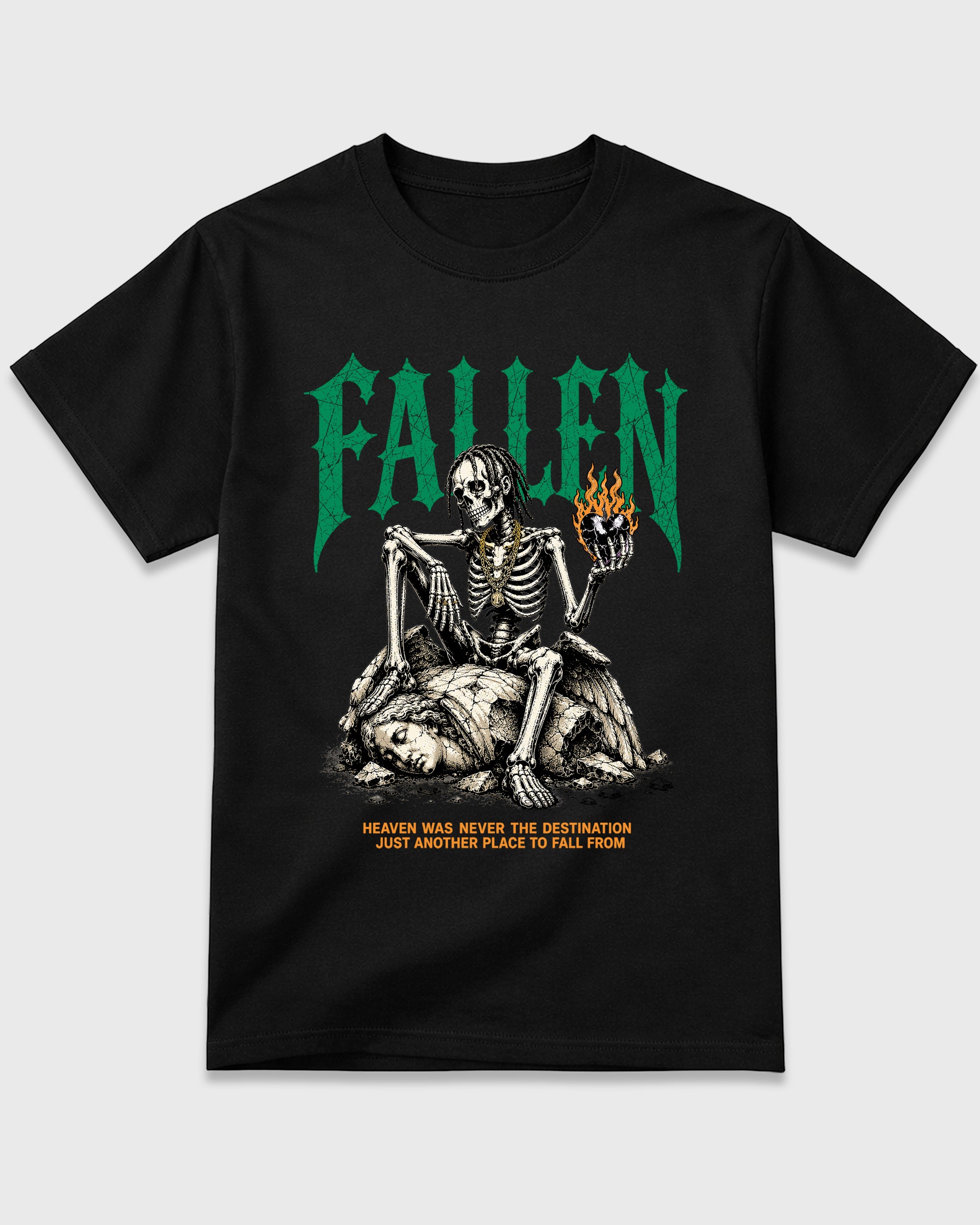 Fallen Graphic T-Shirt featuring original streetwear artwork designed to match the Air Jordan 11 Green Screen. Black 2 Graphic T-Shirt.
