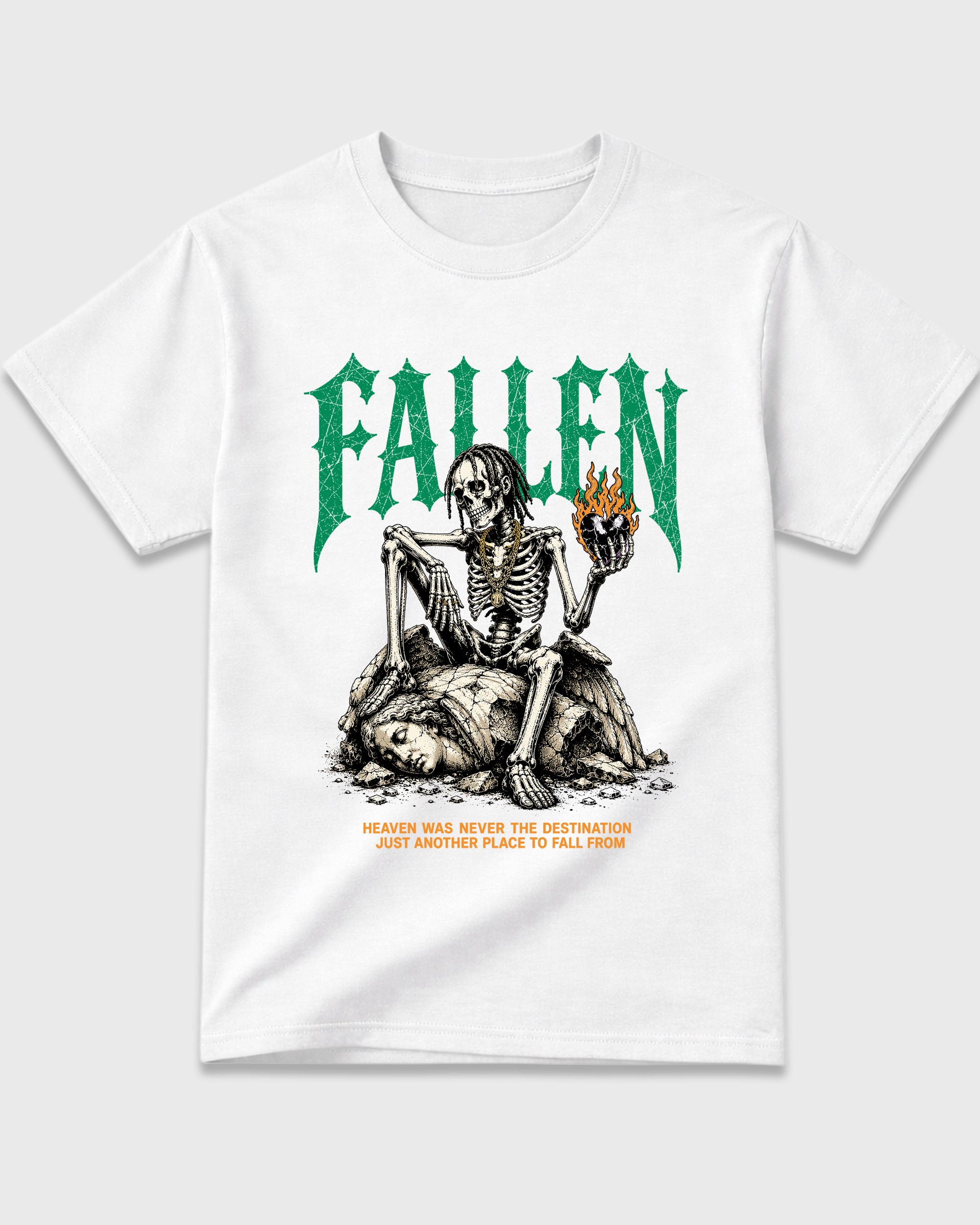 Fallen Graphic T-Shirt featuring original streetwear artwork designed to match the Air Jordan 11 Green Screen. White 2 Graphic T-Shirt.