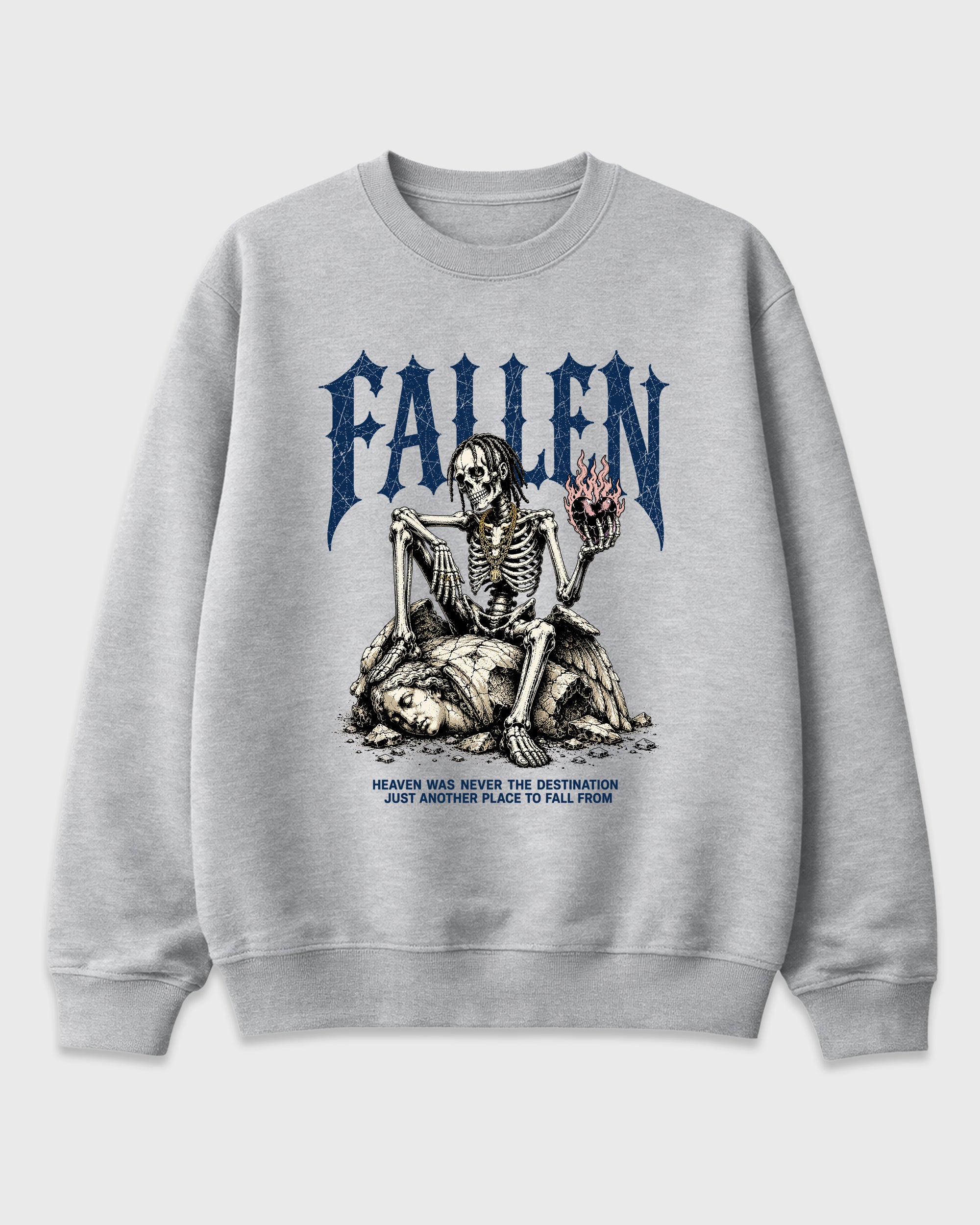 Fallen Graphic T-Shirt featuring original streetwear artwork designed to match the Air Jordan 11 Made For Locals. Heather Grey 2 Graphic Tee.