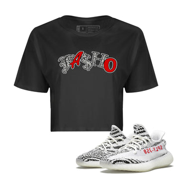 Yeezy 350 Zebra Sneaker Match Tees Fasho Sneaker Tees Yeezy Boost 350 V2 Zebra Sneaker Release Tees Women's Shirts Black 1