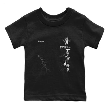 Foams One Jin shirts to match jordans Faster Than Thunder sneaker match tees Air Foamposite One Jin match shoes to clothes SNRT Sneaker Tees Youth Baby Black 2 tee