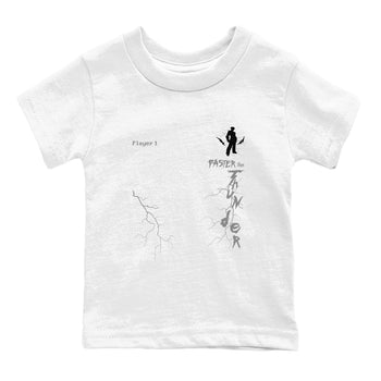 Foams One Jin shirts to match jordans Faster Than Thunder sneaker match tees Air Foamposite One Jin match shoes to clothes SNRT Sneaker Tees Youth Baby White 2 tee