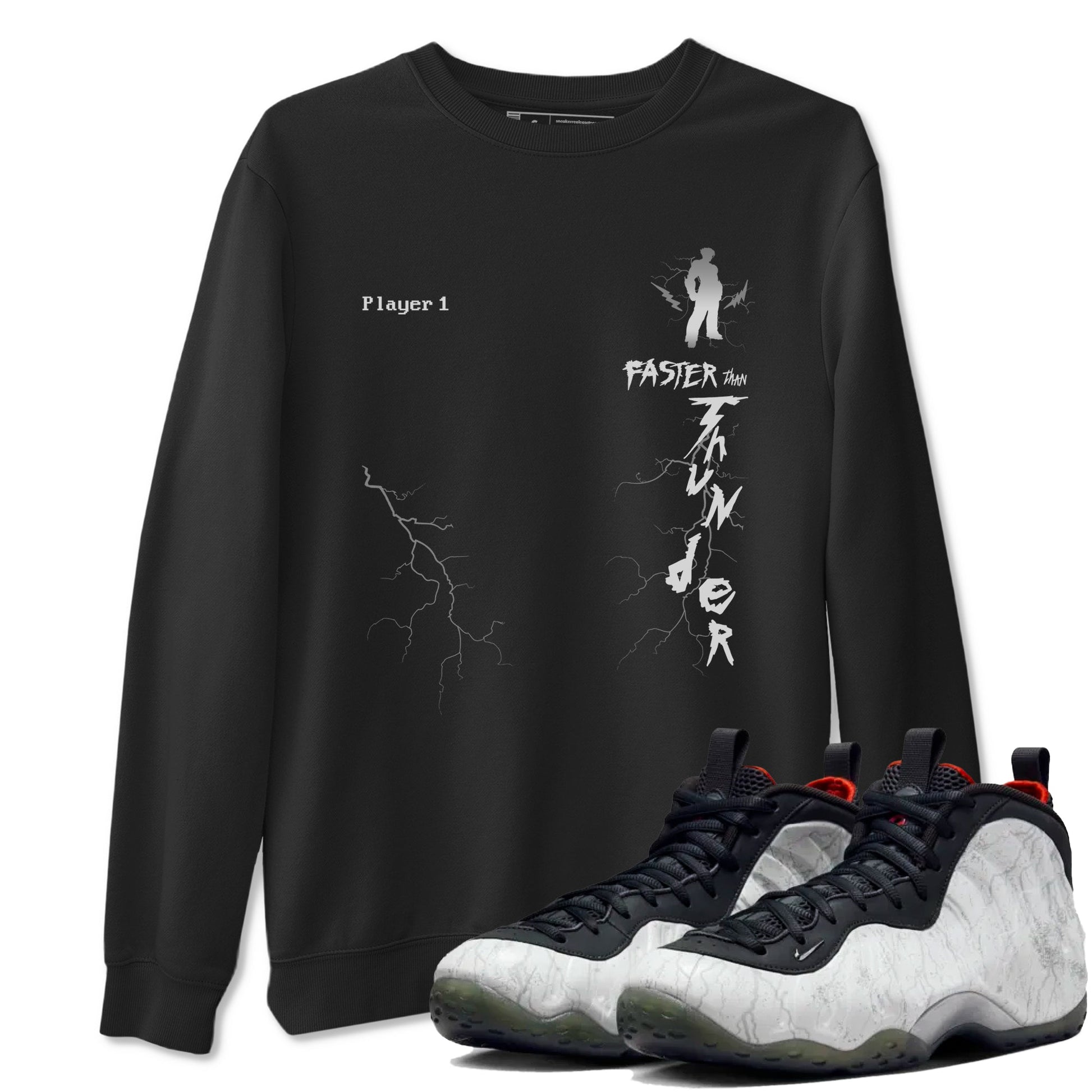 Foams One Jin shirts to match jordans Faster Than Thunder sneaker match tees Air Foamposite One Jin match shoes to clothes SNRT Sneaker Tees unisex cotton Black 1 shirts