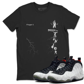 Foams One Jin shirts to match jordans Faster Than Thunder sneaker match tees Air Foamposite One Jin match shoes to clothes SNRT Sneaker Tees unisex cotton Black 1 shirts