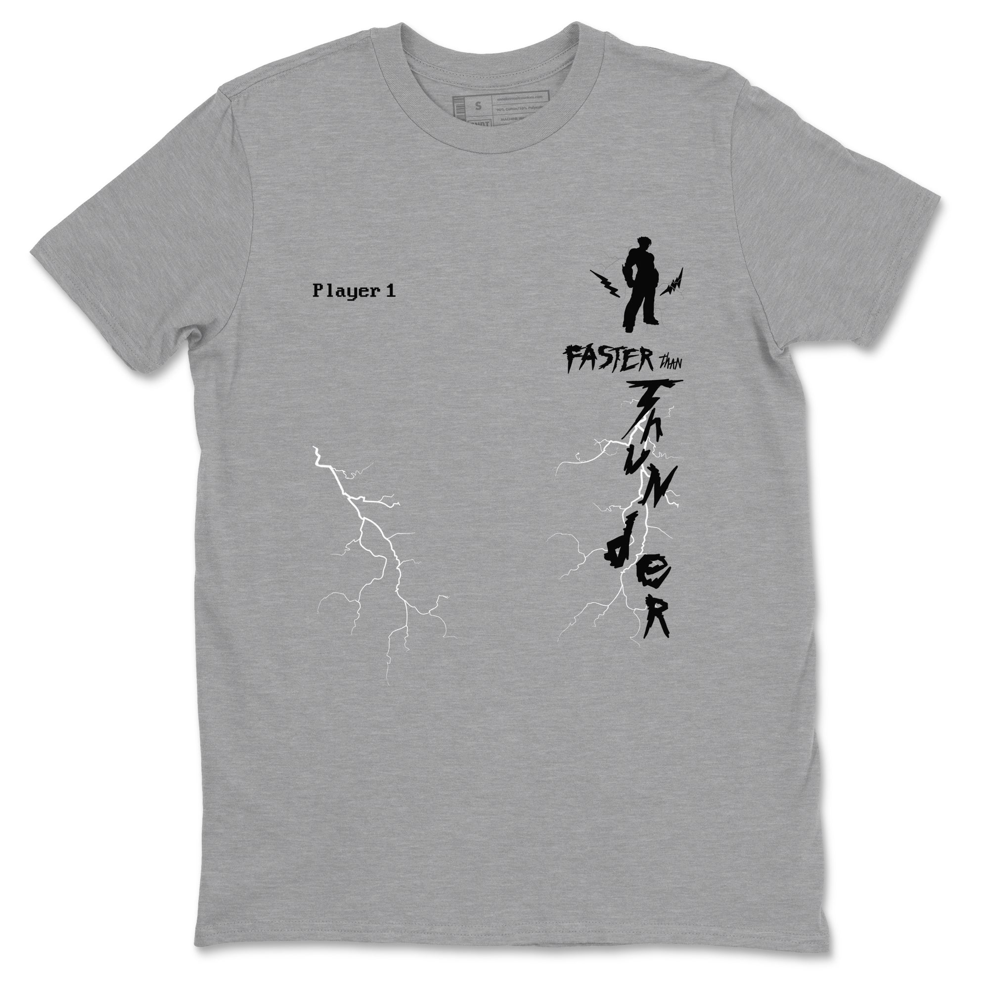 Foams One Jin shirts to match jordans Faster Than Thunder sneaker match tees Air Foamposite One Jin match shoes to clothes SNRT Sneaker Tees unisex cotton Heather Grey 2 shirts