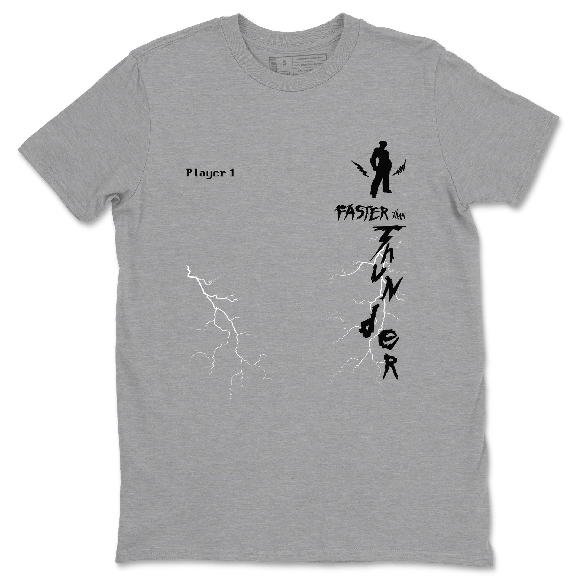 Foams One Jin shirts to match jordans Faster Than Thunder sneaker match tees Air Foamposite One Jin match shoes to clothes SNRT Sneaker Tees unisex cotton Heather Grey 2 shirts