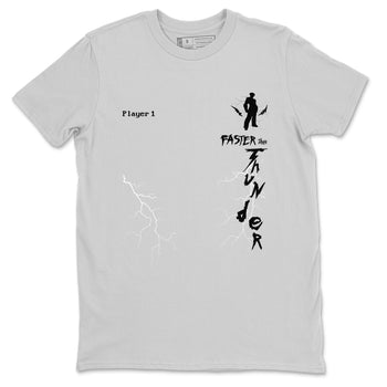 Foams One Jin shirts to match jordans Faster Than Thunder sneaker match tees Air Foamposite One Jin match shoes to clothes SNRT Sneaker Tees unisex cotton Silver 2 shirts