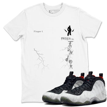 Foams One Jin shirts to match jordans Faster Than Thunder sneaker match tees Air Foamposite One Jin match shoes to clothes SNRT Sneaker Tees unisex cotton White 1 shirts
