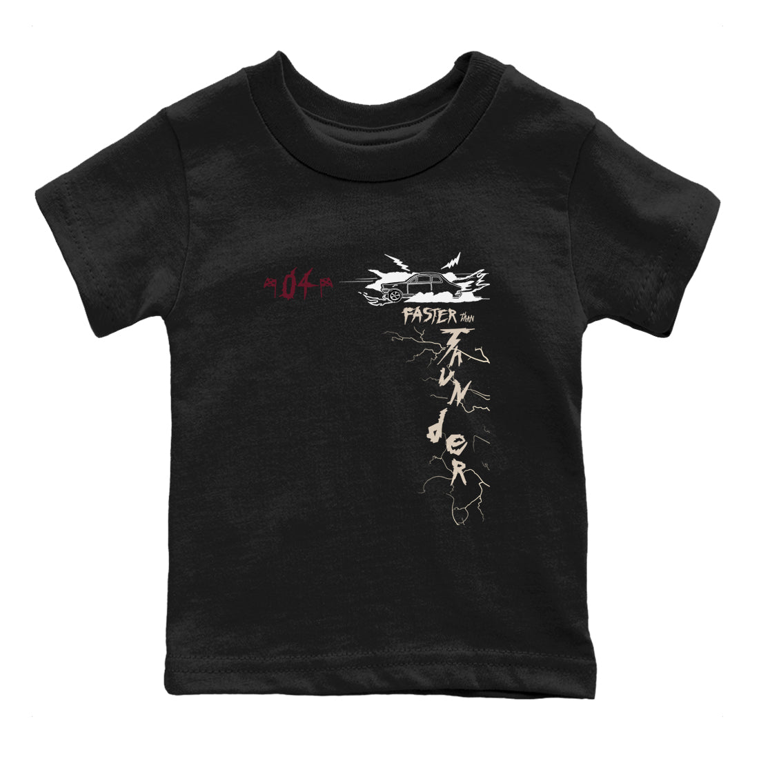4s A Ma Maniere x Fossil Stone shirts to match jordans Faster Than Thunder sneaker match tees Air Jordan 4 A Ma Maniere x Fossil Stone match shoes to clothes SNRT Sneaker Tees Youth Baby Black 2 tee