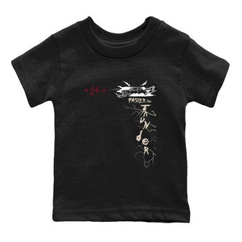 4s A Ma Maniere x Fossil Stone shirts to match jordans Faster Than Thunder sneaker match tees Air Jordan 4 A Ma Maniere x Fossil Stone match shoes to clothes SNRT Sneaker Tees Youth Baby Black 2 tee