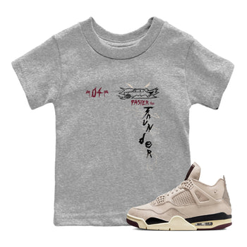 4s A Ma Maniere x Fossil Stone shirts to match jordans Faster Than Thunder sneaker match tees Air Jordan 4 A Ma Maniere x Fossil Stone match shoes to clothes SNRT Sneaker Tees Youth Baby Heather Grey 1 tee