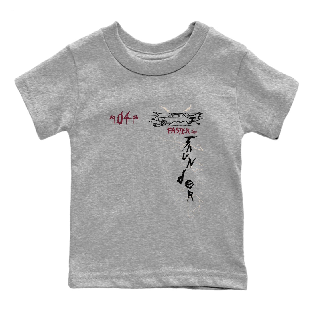 4s A Ma Maniere x Fossil Stone shirts to match jordans Faster Than Thunder sneaker match tees Air Jordan 4 A Ma Maniere x Fossil Stone match shoes to clothes SNRT Sneaker Tees Youth Baby Heather Grey 2 tee