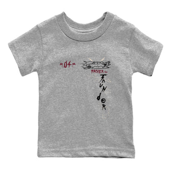 4s A Ma Maniere x Fossil Stone shirts to match jordans Faster Than Thunder sneaker match tees Air Jordan 4 A Ma Maniere x Fossil Stone match shoes to clothes SNRT Sneaker Tees Youth Baby Heather Grey 2 tee