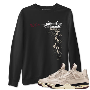 4s A Ma Maniere x Fossil Stone shirts to match jordans Faster Than Thunder sneaker match tees Air Jordan 4 A Ma Maniere x Fossil Stone match shoes to clothes SNRT Sneaker Tees unisex cotton Black 1 shirts
