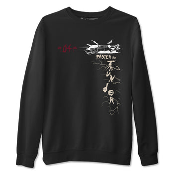 4s A Ma Maniere x Fossil Stone shirts to match jordans Faster Than Thunder sneaker match tees Air Jordan 4 A Ma Maniere x Fossil Stone match shoes to clothes SNRT Sneaker Tees unisex cotton Black 2 shirts
