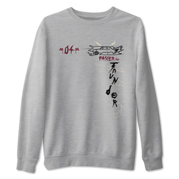 4s A Ma Maniere x Fossil Stone shirts to match jordans Faster Than Thunder sneaker match tees Air Jordan 4 A Ma Maniere x Fossil Stone match shoes to clothes SNRT Sneaker Tees unisex cotton Heather Grey 2 shirts