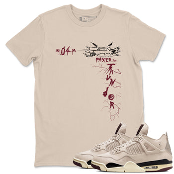 4s A Ma Maniere x Fossil Stone shirts to match jordans Faster Than Thunder sneaker match tees Air Jordan 4 A Ma Maniere x Fossil Stone match shoes to clothes SNRT Sneaker Tees unisex cotton Sand 1 shirts
