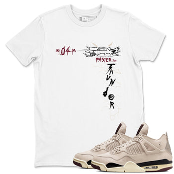 4s A Ma Maniere x Fossil Stone shirts to match jordans Faster Than Thunder sneaker match tees Air Jordan 4 A Ma Maniere x Fossil Stone match shoes to clothes SNRT Sneaker Tees unisex cotton White 1 shirts