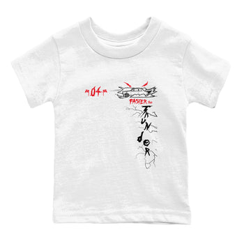 4s Red Thunder shirts to match jordans Faster Than Thunder sneaker match tees Air Jordan 4 Red Thunder SNRT Sneaker Tees streetwear brand Baby and Youth White 2 cotton tee
