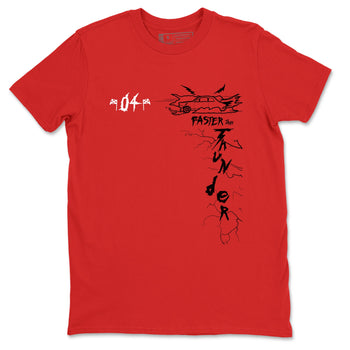 4s Red Thunder shirts to match jordans Faster Than Thunder sneaker match tees Air Jordan 4 Red Thunder SNRT Sneaker Tees streetwear brand Red 2 unisex cotton tee