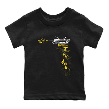 AJ4 Thunder shirts to match jordans Faster Than Thunder sneaker match tees Air Jordan 4 Thunder SNRT Sneaker Tees streetwear brand Baby and Youth Black 2 cotton tee