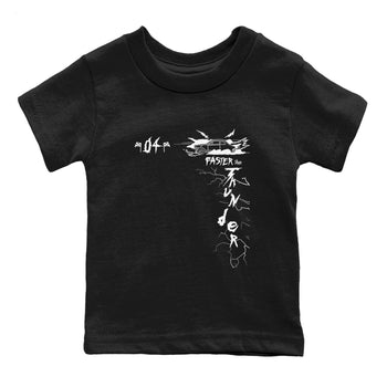 AJ4 White Thunder shirts to match jordans Faster Than Thunder sneaker match tees Air Jordan 4 White Thunder SNRT Sneaker Tees streetwear brand Baby and Youth Black 2 cotton tee