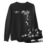 AJ4 White Thunder shirts to match jordans Faster Than Thunder sneaker match tees Air Jordan 4 White Thunder SNRT Sneaker Tees streetwear brand Black 1 unisex cotton tee