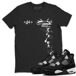 AJ4 White Thunder shirts to match jordans Faster Than Thunder sneaker match tees Air Jordan 4 White Thunder SNRT Sneaker Tees streetwear brand Black 1 unisex cotton tee