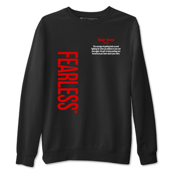 Fealess Definition sneaker match t-shirt t-shirts to match jordans, dunks, yeezys Jordan 5 Retro Fire Red sneakers, shown in Black 2.