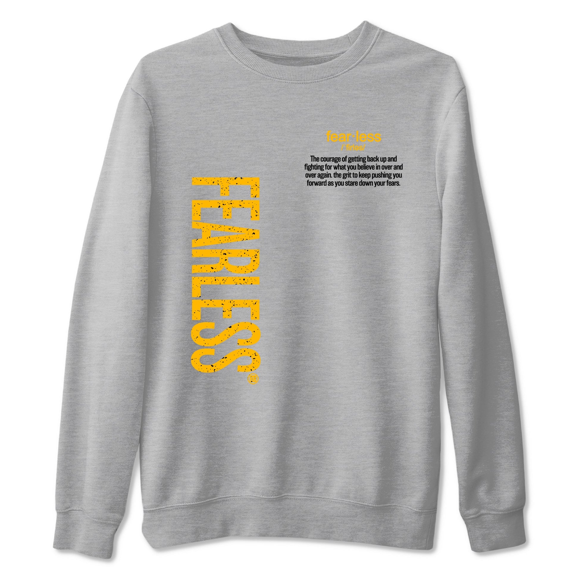 Fealess Definition sneaker match t-shirt t-shirts to match jordans, dunks, yeezys 5s Tokyo sneakers, shown in Heather Grey 2.
