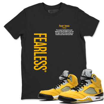 Fealess Definition sneaker match t-shirt t-shirts to match jordans, dunks, yeezys 5s Tokyo sneakers, shown in Black 1.
