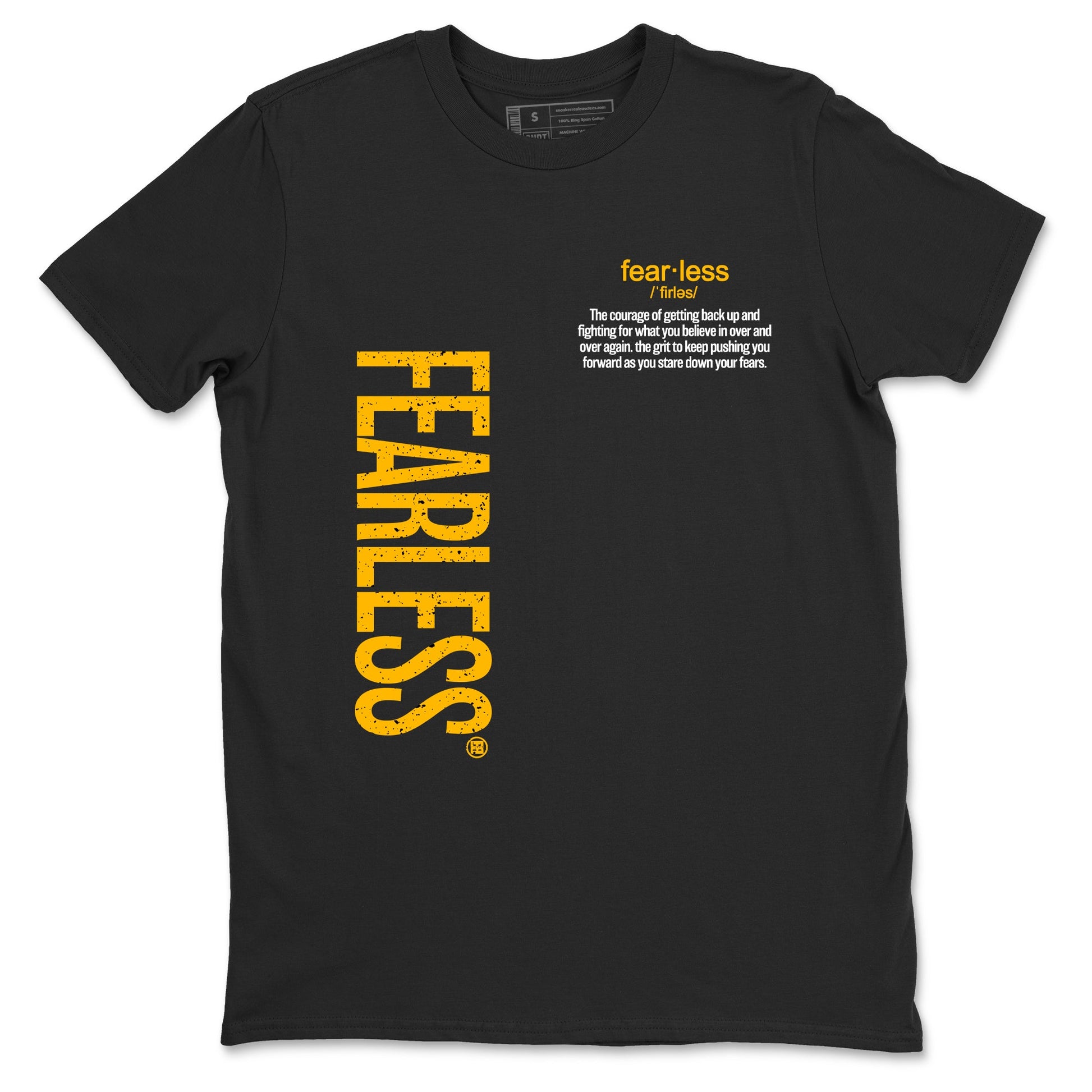 Fealess Definition sneaker match t-shirt t-shirts to match jordans, dunks, yeezys 5s Tokyo sneakers, shown in Black 2.