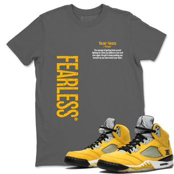 Fealess Definition sneaker match t-shirt t-shirts to match jordans, dunks, yeezys 5s Tokyo sneakers, shown in Cool Grey 1.