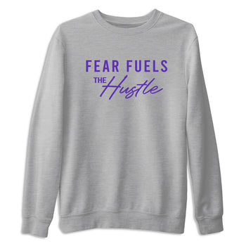 Sneaker Threads – Sneaker Tees To Match Nike KB 9 Hyper Grape – Fear Fuels The Hustle Graphic Tee Heather Grey 2. Perfect for Jordan releases 2025 colorways. Perfect for purple basketball sneaker releases and legacy-inspired colorways for 2025 hoopers.