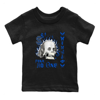 1s Game Royal shirt to match jordans Fear No One sneaker tees Air Jordan 1 Low Game Royal SNRT sneaker release tees baby toddler Black 2 cotton Shirt