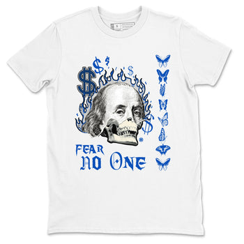 1s Game Royal shirt to match jordans Fear No One sneaker tees Air Jordan 1 Low Game Royal SNRT Sneaker Release Tees unisex cotton White 2 crew neck shirt