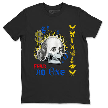 Air Jordan 1 Travis Scott Canary shirt to match jordans Fear No One sneaker tees Air Jordan 1 Low x Travis Scott x Canary SNRT Sneaker Release Tees unisex cotton Black 2 crew neck shirt