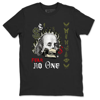Air Jordan 1 Low Travis Scott x Medium Olive shirts to match jordans Fear No One sneaker match tees Air Jordan 1 Travis Scott Medium Olive SNRT Sneaker Release Tees unisex cotton Black 2 crew neck shirts