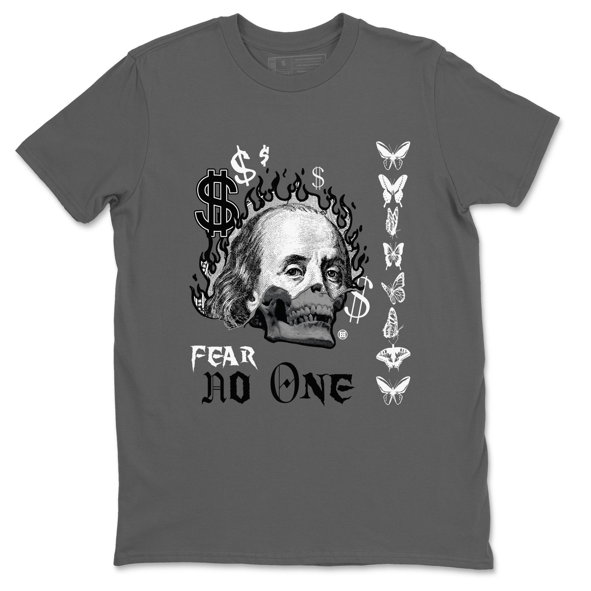 AJ1 Wolf Grey shirts to match jordans Fear No One sneaker match tees Air Jordan 1 Wolf Grey SNRT Sneaker Tees streetwear brand Cool Grey 2 unisex cotton tee