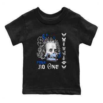 Air Jordan 11 Space shirt to match jordans Fear No One sneaker tees 11s Black and Varsity Royal SNRT sneaker release tees baby toddler Black 2 cotton Shirt
