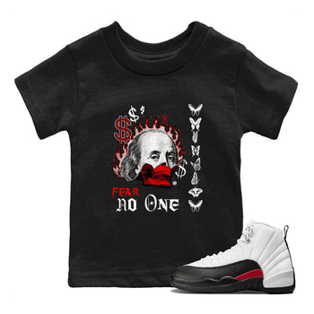 12s Taxi Flip shirt to match jordans Fear No One sneaker tees Air Jordan 12 Taxi Flip SNRT sneaker release tees baby toddler Black 1 cotton Shirt