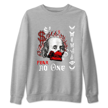 12s Taxi Flip shirt to match jordans Fear No One sneaker tees Air Jordan 12 Taxi Flip SNRT Sneaker Release Tees unisex cotton Heather Grey 2 crew neck shirt