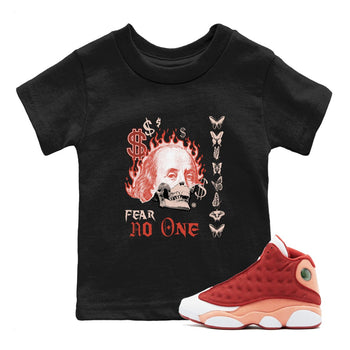 13s Dune Red shirts to match jordans Fear No One sneaker match tees Air Jordan 13 Dune Red SNRT Sneaker Tees streetwear brand Baby and Youth Black 1 cotton tee
