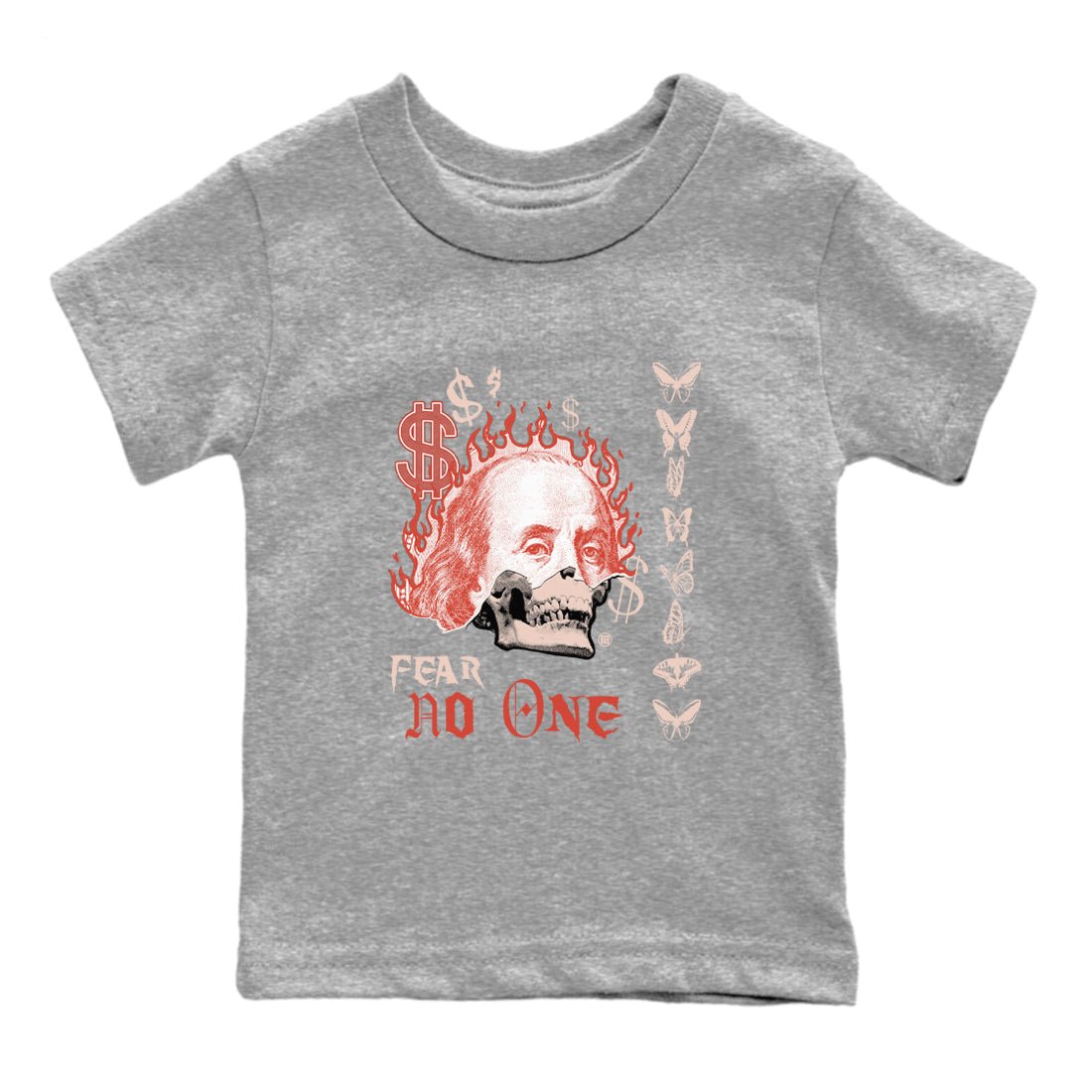 13s Dune Red shirts to match jordans Fear No One sneaker match tees Air Jordan 13 Dune Red SNRT Sneaker Tees streetwear brand Baby and Youth Heather Grey 2 cotton tee